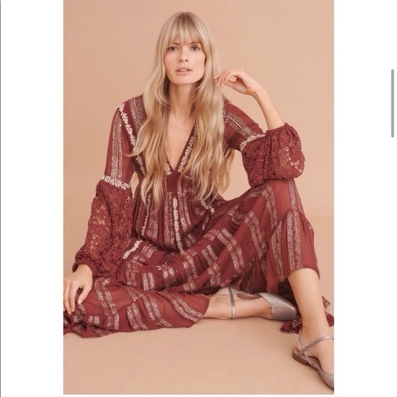 Verb for Anthropologie Blaise Embroidered Lace Maxi - Picture 2 of 8